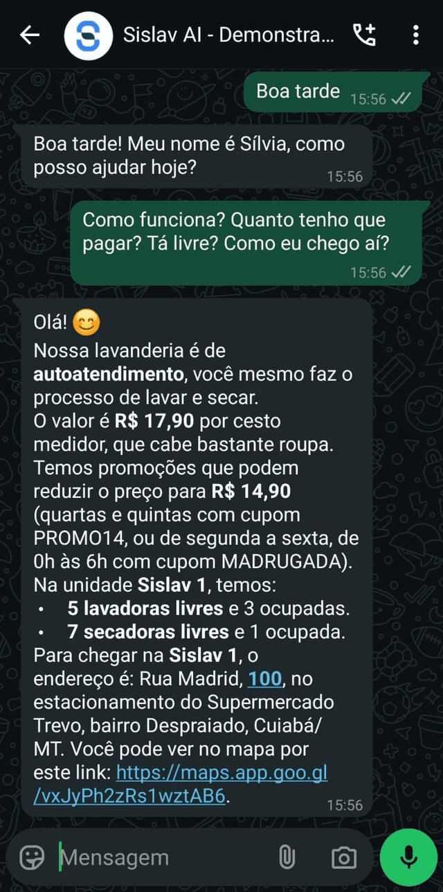 Sislav AI - Inteligência Artificial 24/7 para lavanderia com automação WhatsApp e atendimento ao cliente